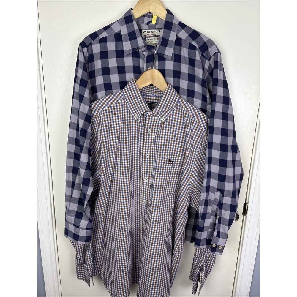 Over Under Men's Long Sleeve Button Down Shirt Size XL Lot Of 2 Plaid